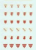 Knight - 6 different swan/roses/eagle/lion/fleur/waves (30)
